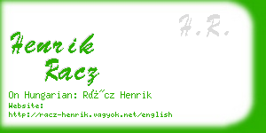 henrik racz business card